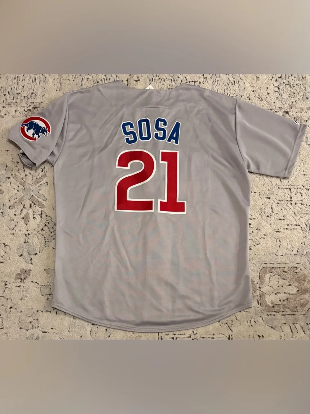 Majestic Authentic Chicago Cubs Sammy Sosa #21 Gray Baseball Jersey Men’s Sz XL